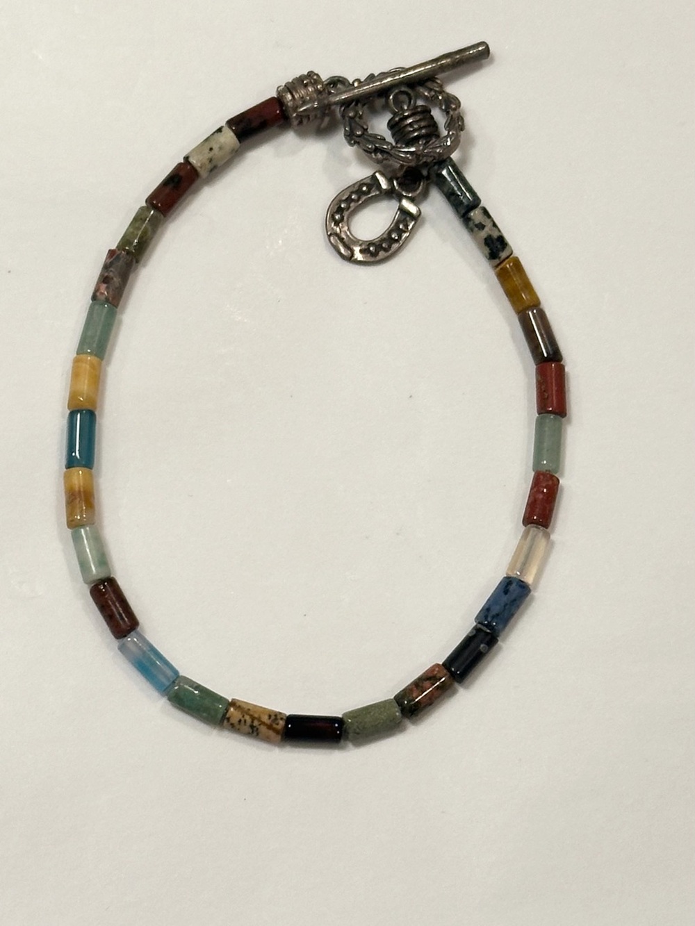 Handmade Artisan Multicolor Stone Bracelet Sundance Style Horseshoe